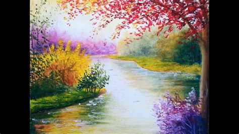 Spring Landscape, Spring Oil Pastel, Original Oil Pastel Art, Wall Art, Nature Art, Home Decor ...