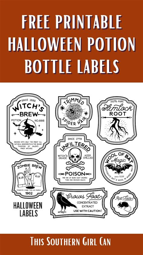 Free Printable Halloween Potion Bottle Labels | Halloween potions, Halloween potion bottles ...