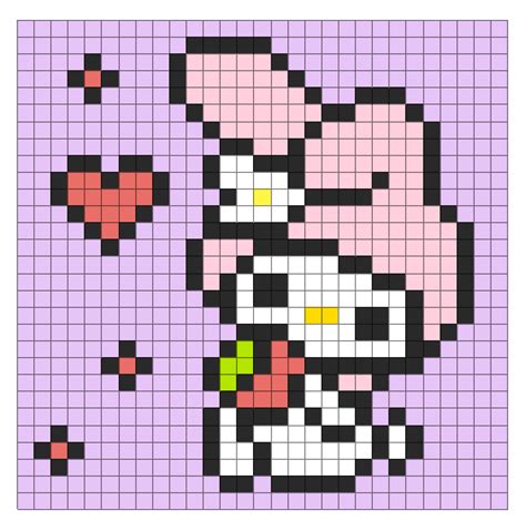 Sanrio melody 2d pixel art pix brix – Artofit