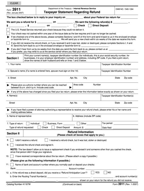 Irs Form 3911 Fillable - Printable Forms Free Online