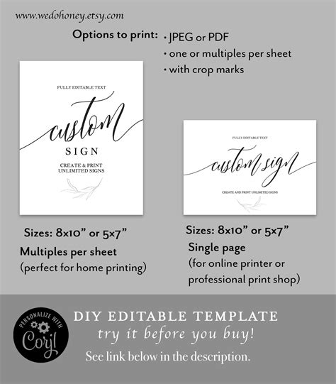 Custom Wedding Sign Template Printable Fully Editable - vrogue.co