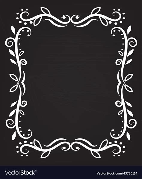 White border frame on blackboard Royalty Free Vector Image