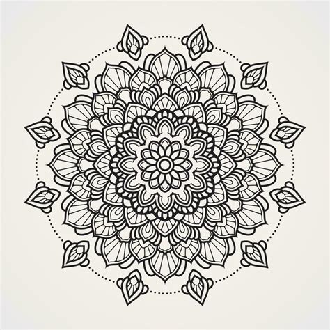 Ornamental mandala symmetrical circular flower shape. suitable for henna, tattoos, photos ...