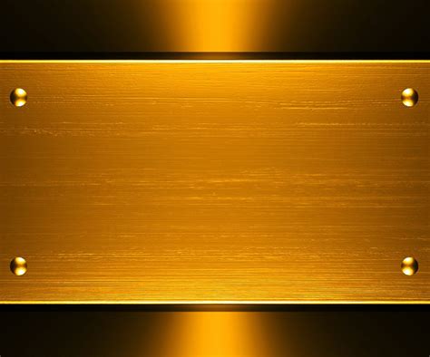 a shiny gold metal plate with rivets on it