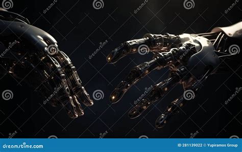 Robotic Arm Reflects Futuristic Technology in Studio Shot Generated by AI Stock Illustration ...