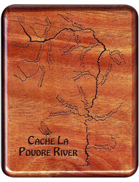 CACHE LA POUDRE River Map Fly Fishing Fly Box Custom | Etsy