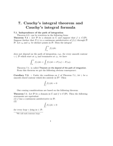 7. Cauchy`s integral theorem and Cauchy`s integral formula