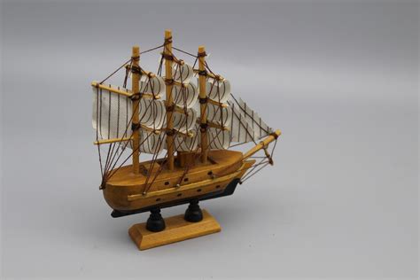 Retro Wooden Model Ship Handcrafted Wooden Ship Model Wooden - Etsy