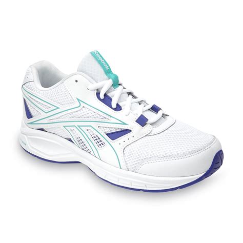 Reebok Women's DMX Max Stride Wide Width Walking Shoe - White/Purple/Blue