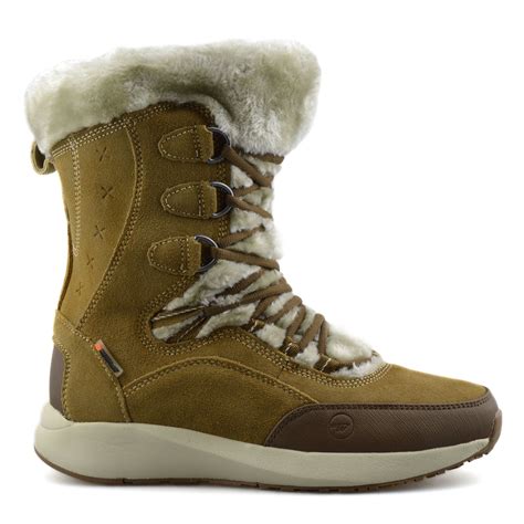 Womens Waterproof Leather Walking Warm Fur Snow Winter Mid Calf Boots ...