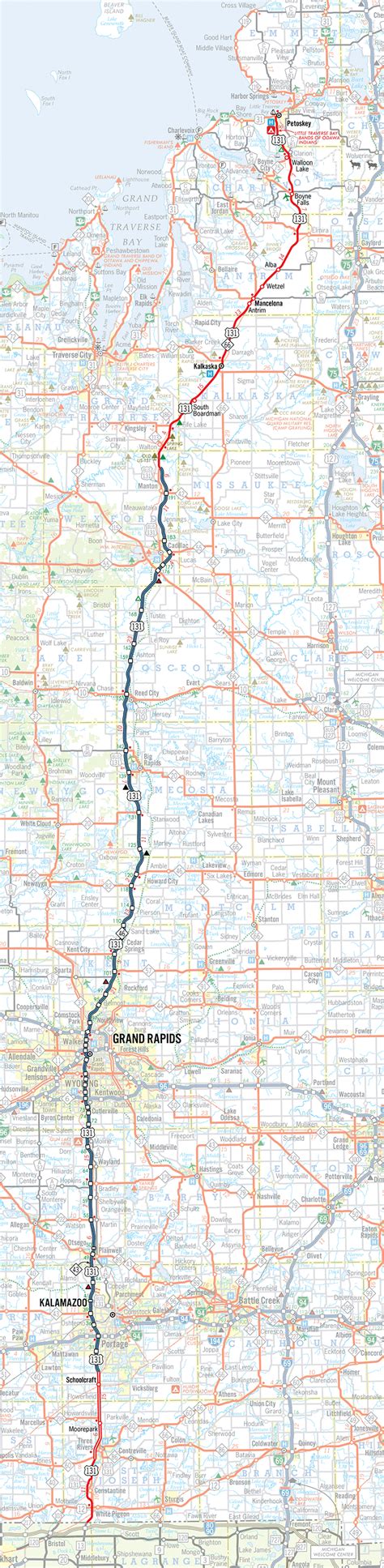 Michigan Highways: Route LIstings: US-131 Route Map