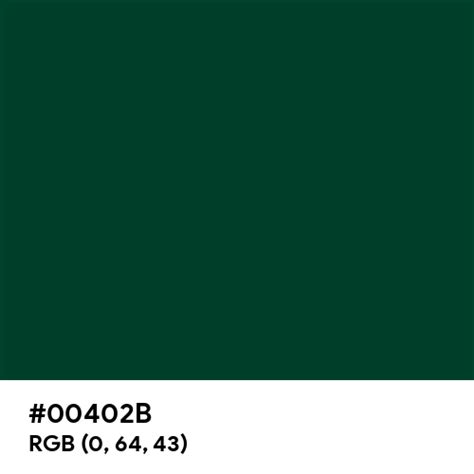 #00402B color name is British Racing Green