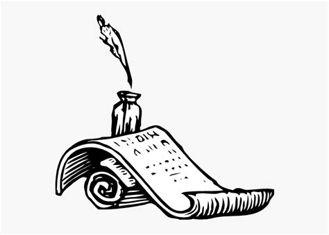 Drawn Scroll Quill - Transparent Declaration Of Independence , Free Transparent Clipart - ClipartKey