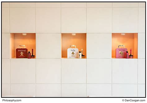 Philosophy, product display wall ~ Dan Coogan, photographer