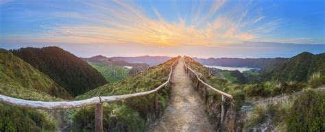 Mountain Landscape with Hiking Trail and View of Beautiful Lakes, Ponta ...