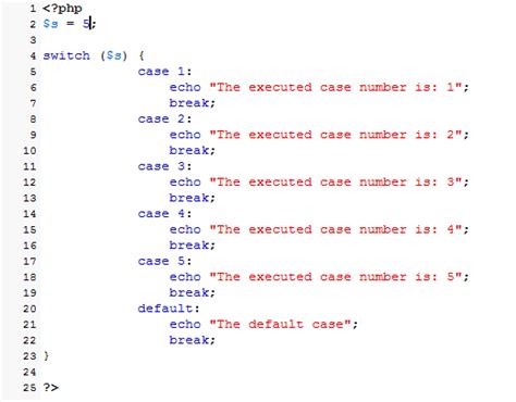 PHP switch case Statement with 2 Demos Online