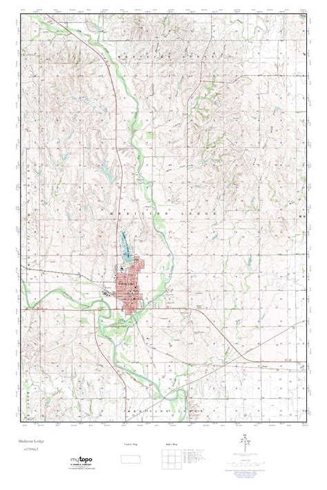 MyTopo Medicine Lodge, Kansas USGS Quad Topo Map