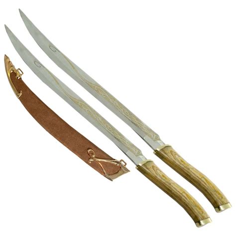 Medieval Double Fighting Short Sword Set With Scabbards-5M3-