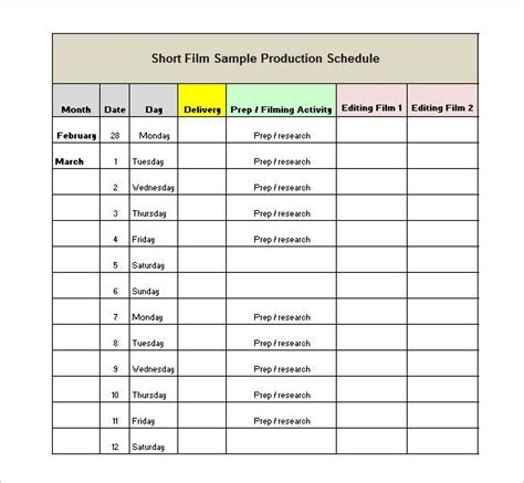 9+ Production Schedule Template FREE Download [Excel, PDF, Doc]