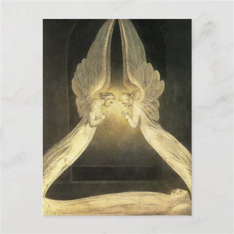 Vintage Angels Praying over Jesus Christ in Shroud Postcard | Zazzle