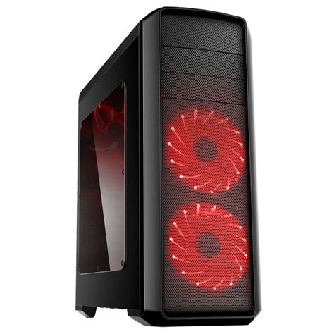 Game Max Volcano Gaming PC Case Red 32 LED Front Fans [GMX-VOLCANORED ...