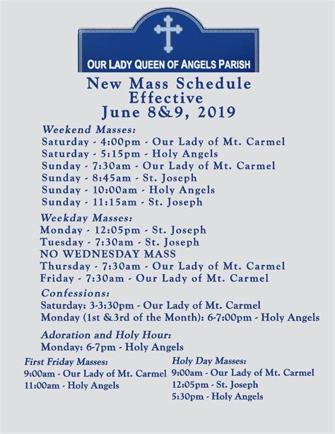 NEW Mass times at Our Lady Queen of Angels Parish - Meriden, CT Patch