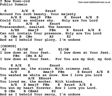 Top 500 Hymn: I Bow Down - lyrics, chords and PDF