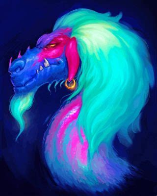 Neon Dragon Art Paint By Numbers - Numeral Paint Kit