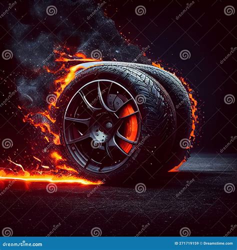 Performance Tires with Smoke Stock Illustration - Illustration of rally, modern: 271719159