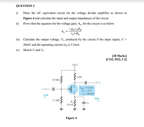 Solved QUESTION 3 i) Draw the AC equivalent circuit for the | Chegg.com