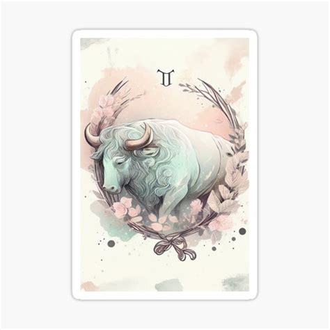 "Symbol of Taurus the Bull as Painted in Watercolor" Sticker for Sale by ZillionZodiacs | Redbubble