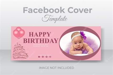 Premium Vector | Birthday celebration facebook banner design template