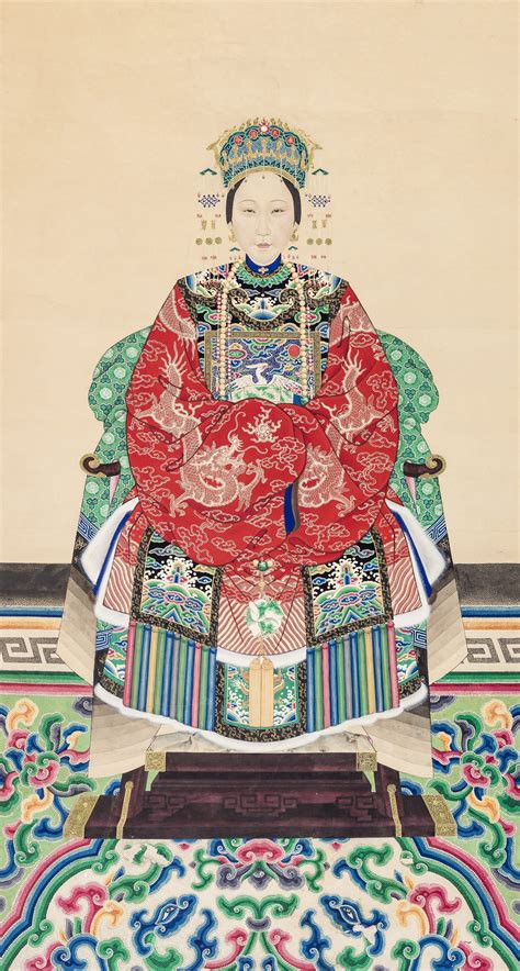 A LARGE QING DYNASTY PAINTING DEPICTING A MANCHU LADY | Galerie Zacke ...