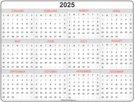 Free Printable Calendar 2025 All Calendar Templates Are Blank And Optimized For Printing ...