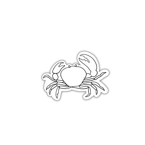 Crab Line Art Sticker - Etsy