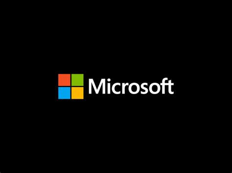 the microsoft logo on a black background