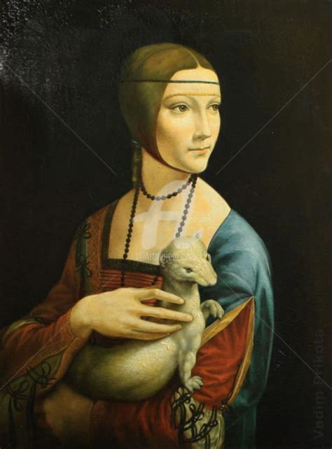 Lady With An Ermine, Painting by Vadim Prikota | Artmajeur