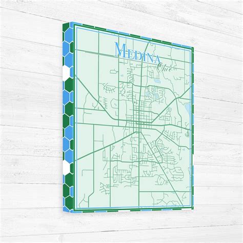 Medina Ohio Street Map Medina Ohio Map Map Print of Medina | Etsy