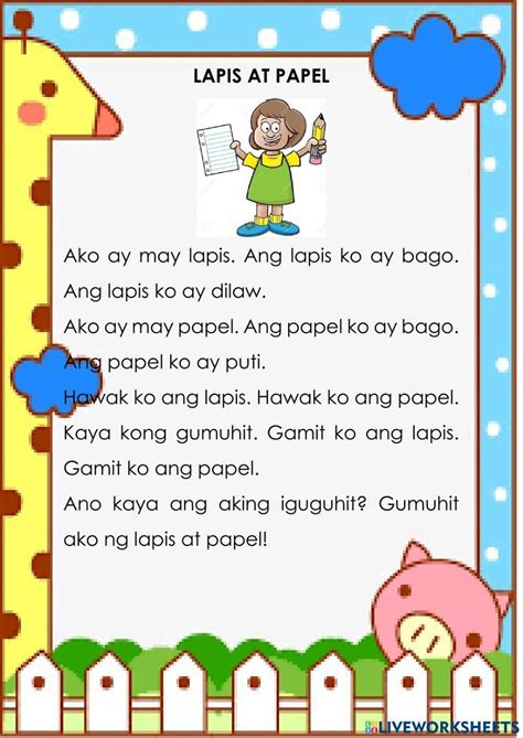 Pagbasa Filipino Reading Comprehension Worksheets For Pin On Babasahin ...