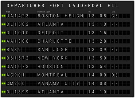 Fort Lauderdale Hollywood Airport Departures & [FLL] Flight Schedules