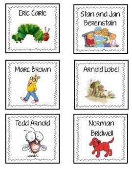 Author Book Bin Labels by First Grade Sunshine | TpT