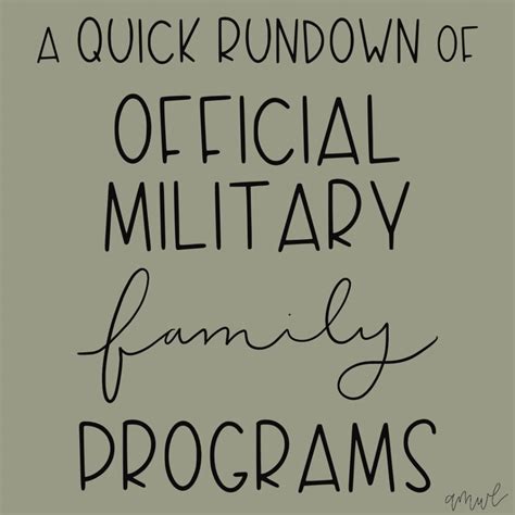 A Quick Rundown of Official Military Family Programs