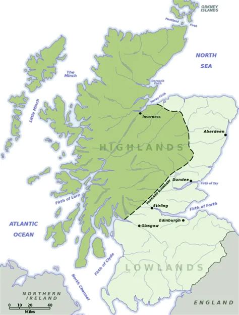 Scotland Highlands Lowlands - MapSof.net