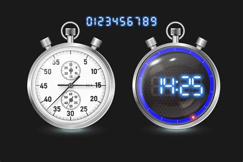 A set of sports digital and analog stopwatches. Stock vector illustration. 6217945 Vector Art at ...