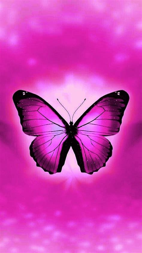 Pink Iphone Glowing Butterfly Wallpaper - pic-weiner