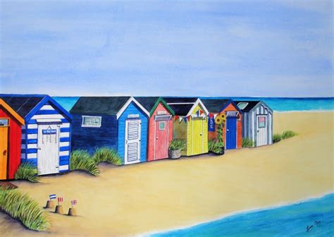 Beach Hut Painting at PaintingValley.com | Explore collection of Beach ...