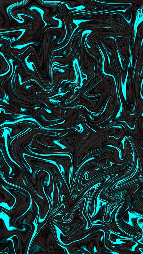 Blue lava flow, abstract, black, colorful, colors, fire, liquid, mix ...