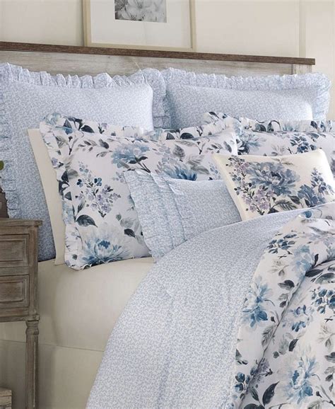 Laura Ashley Chloe Cottage Blue Comforter Set, Twin & Reviews ...