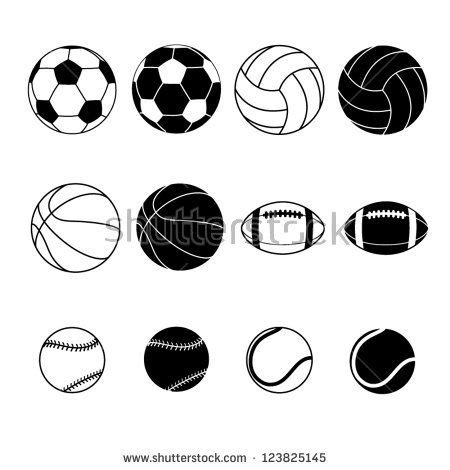 black and white sports balls clipart images, stock photos & cartoons - shutterstocker