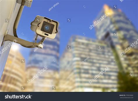 Security Cctv Camera Office Building Night Stock Photo 270523682 ...